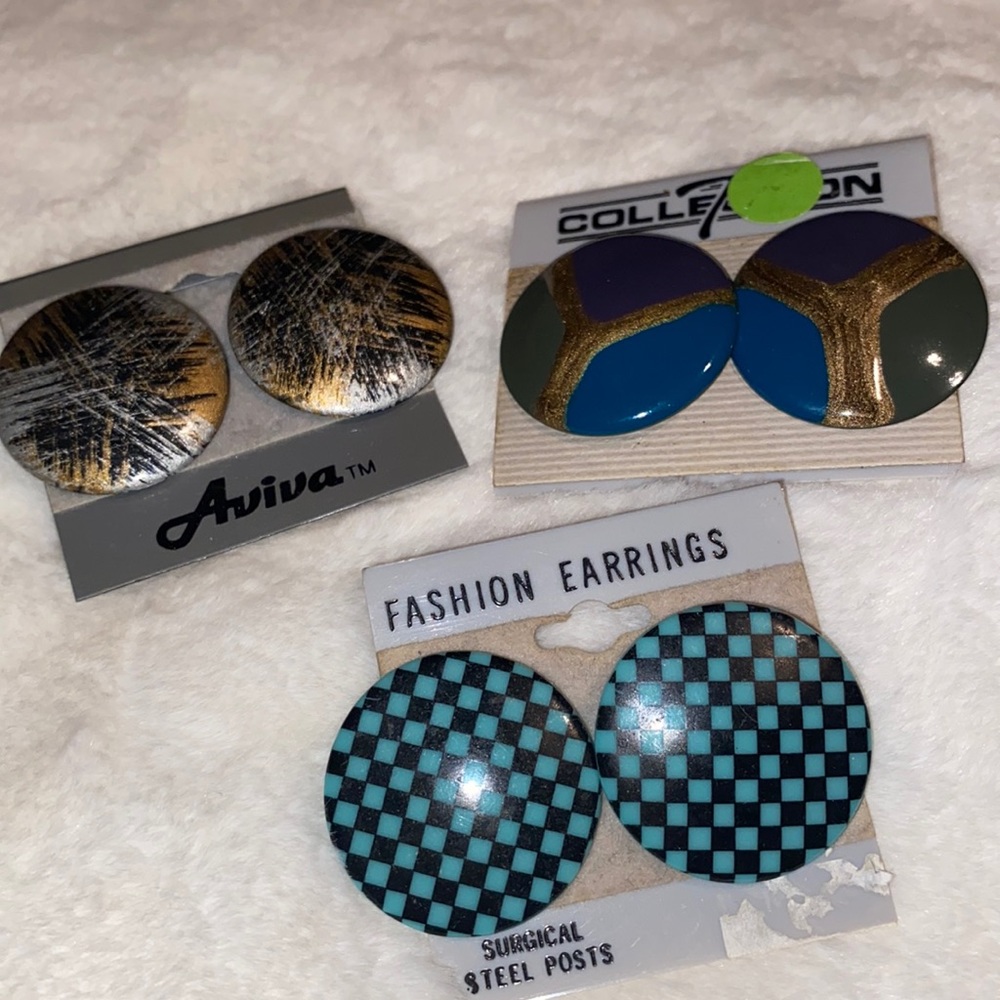 Vintage trio 80s earrings